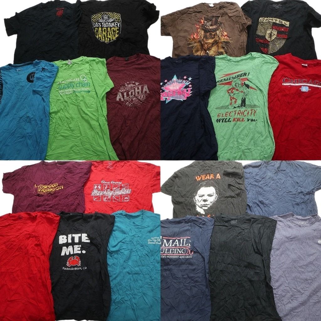 古着卸 まとめ売り カラーmix プリント 半袖Tシャツ 20枚セット