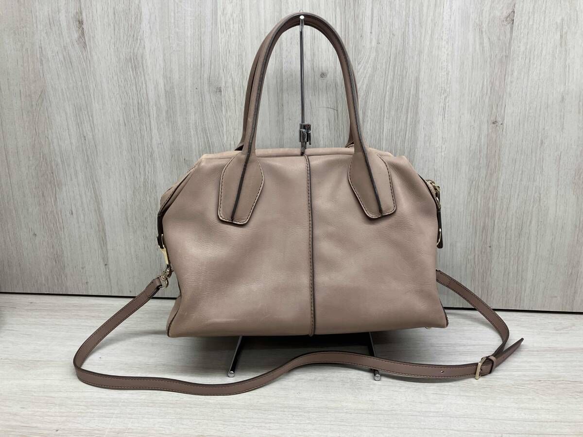 TOD'S ベージュ レザー ショルダーDバッグ ベージュ系 TOD TOD'S ベージュ レザー ショルダーDバッグ ベージュ系 TOD