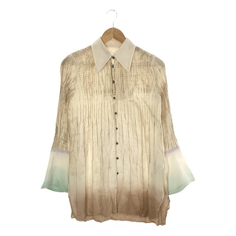 Mame Kurogouchi / マメクロゴウチ | 2023SS | Arimatsu Shibori Ombre Dyed Silk Shirt シャツ | 2 | レディース