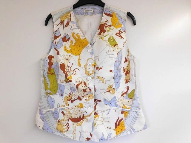 エルメス ベスト サイズ42 シルク 星座 レディース HERMES □7E