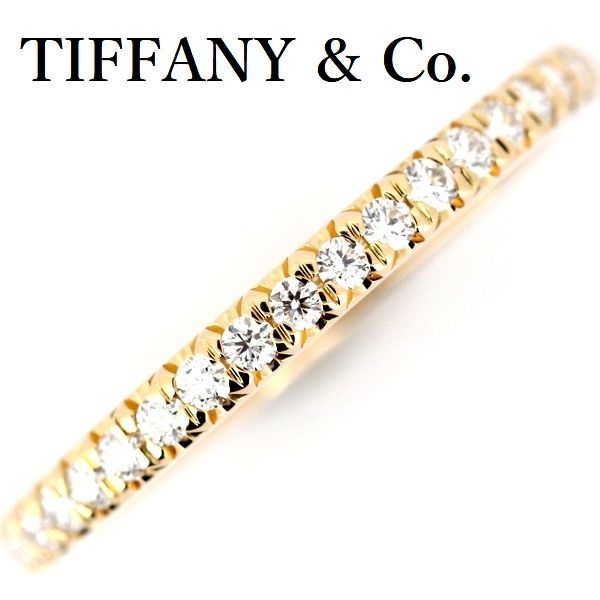ティファニー ソレスト ダイヤモンド バンド リング 20P K18PG 8号