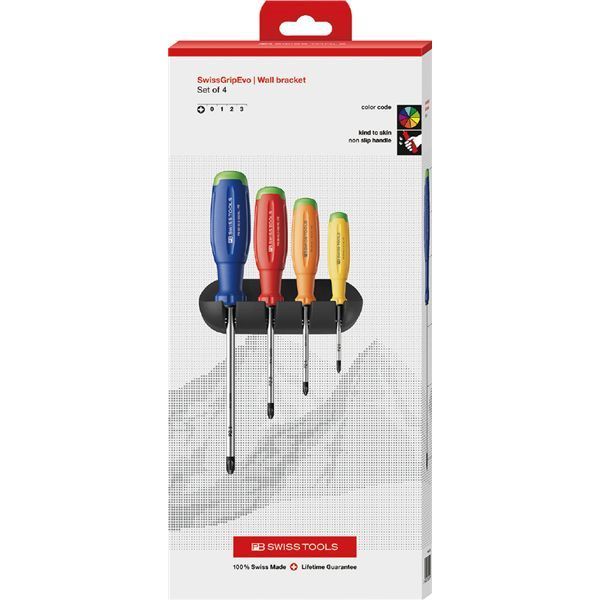 PB SWISS TOOLS ピービースイスツールズ 4本組 レインボーEVO PZドライバーセット（BOX） 38243.HRBCBB