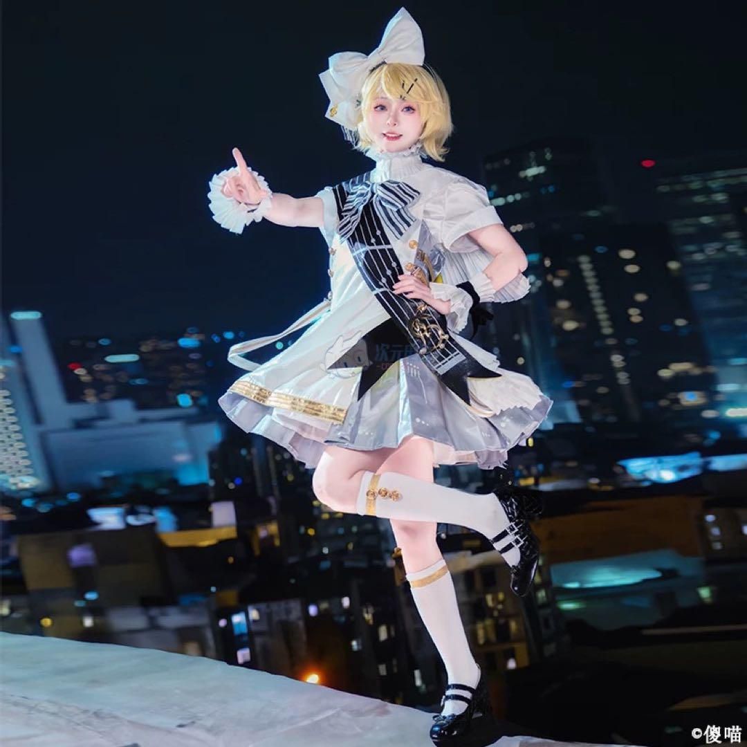 次元電台 鏡音リン クシフォニー コスプレ衣装 ウィッグ 靴追加可