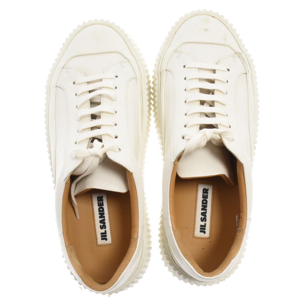 JIL SANDER (ジルサンダー) Vulcanized Leather Sneakers プラットフォームスニーカー JI32535A ホワイト