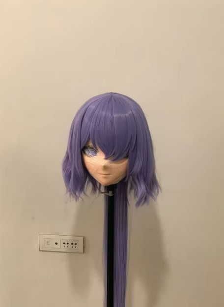 全頭マスク カツラ付き ロック付き NO.446 ドール ヘッドロリータ人形 コスプレ 変身 仮装 着ぐるみ kigurumi 二次元