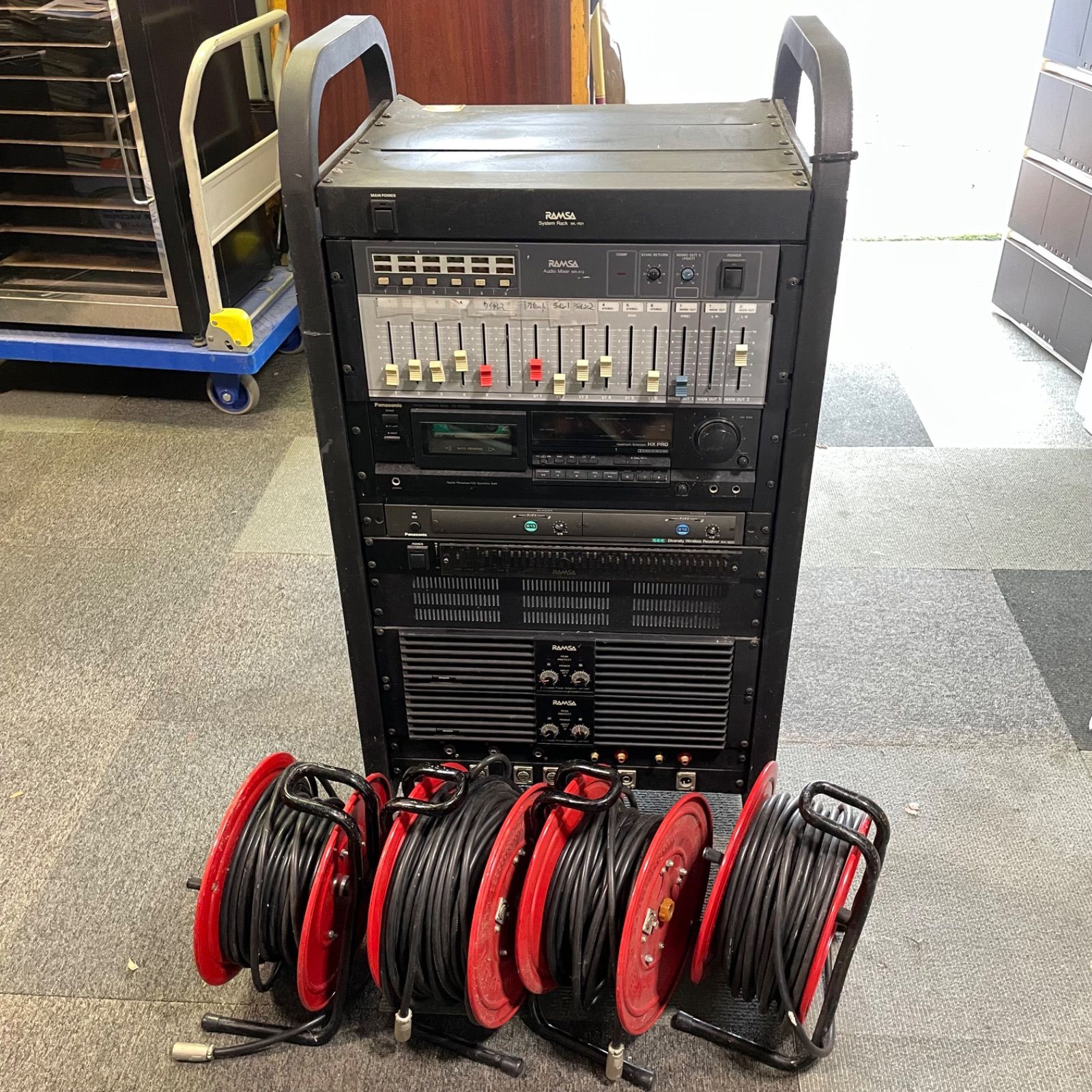 RAMSA(ラムサ)WP-9110 　ハンドル付き　家庭用も可　カラオケ ラムサ パワーアンプ WP-9110 中古品｜福井県アトリエオーラ