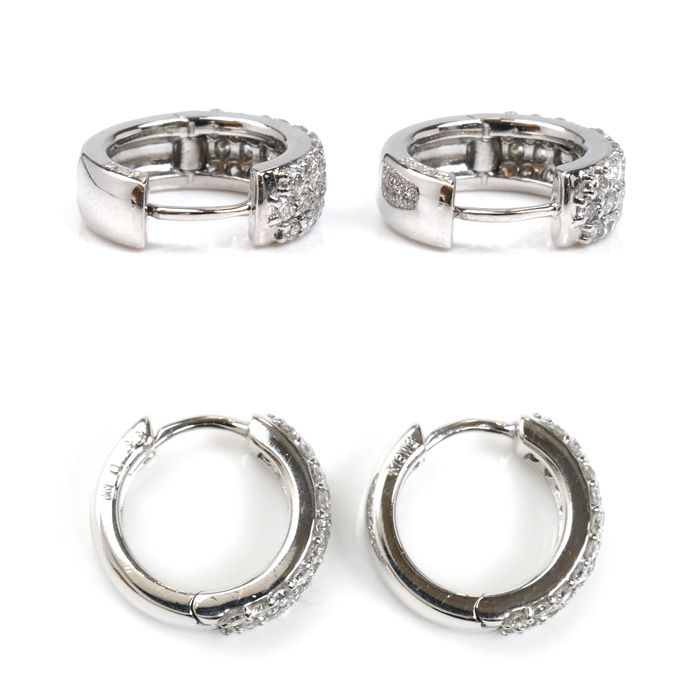 ポンテヴェッキオ ホワイトゴールド ダイヤ ピアス Ponte Vecchio 18K