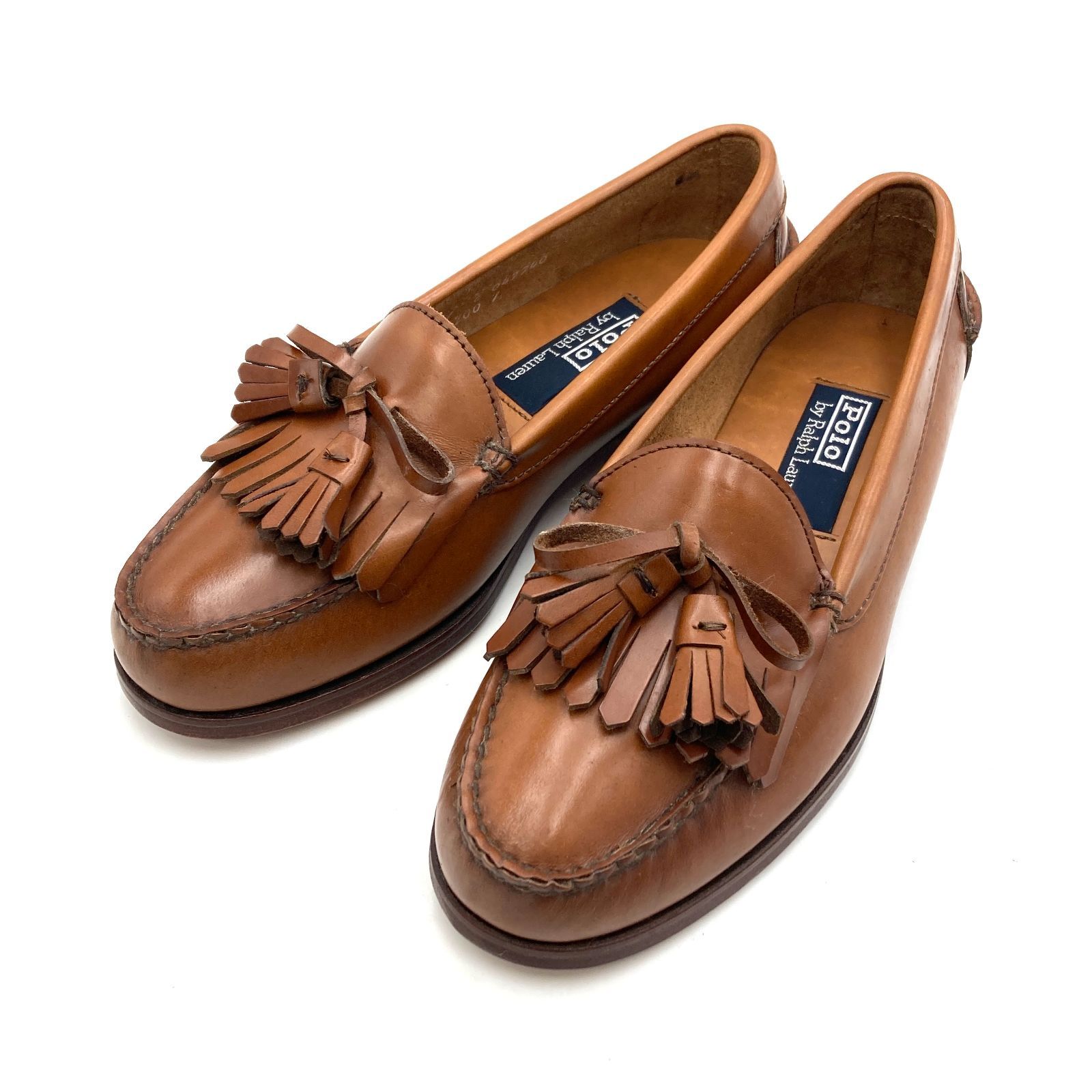 美品✨ ポロラルフローレン 本革 レザー タッセル ローファー ブラック ポロラルフローレン アメリカ製 タッセルローファー