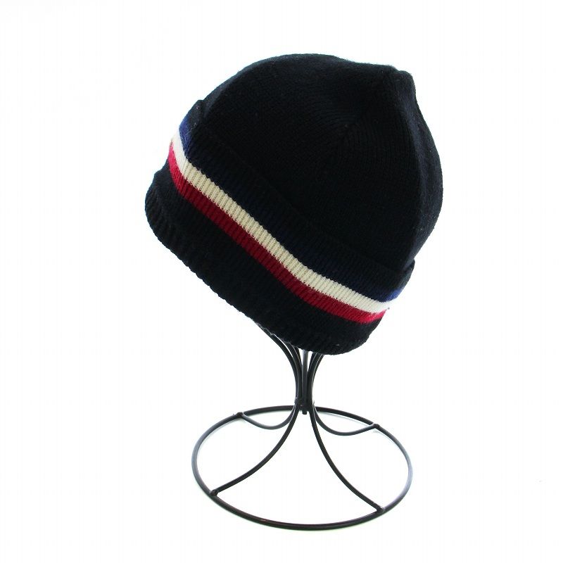 MONCLER ブラック ニット帽 BERRETTO TRICOT モンクレール MONCLER 22AW BERRETTO TRICOT ニット帽 帽子 ビーニー