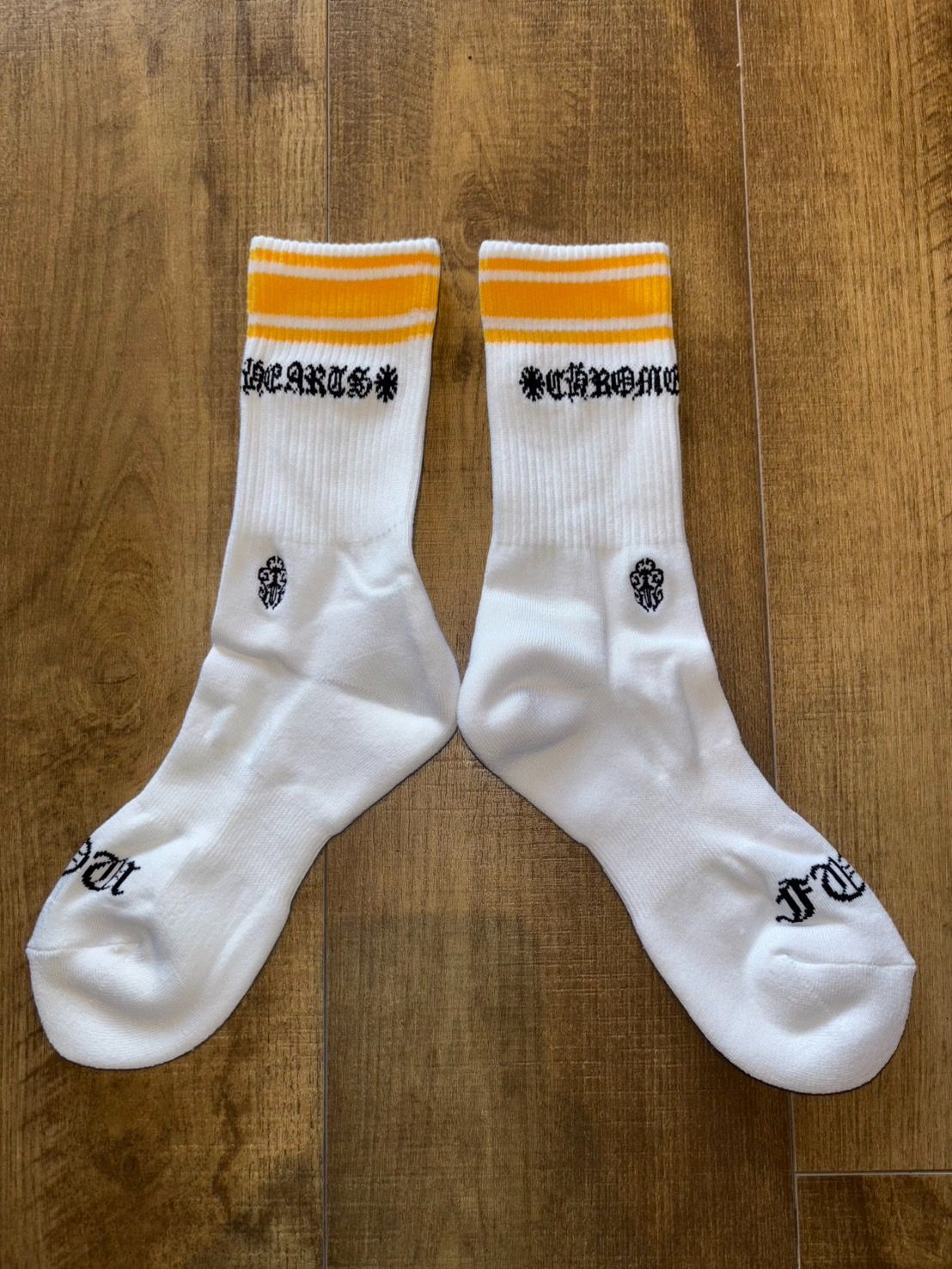 CHROME HEARTS クロムハーツ Socks ソックス 靴下 白 ホワイト 黄色