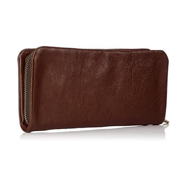 [リー]長財布 高級イタリアンソフトレザー ラウンドファスナー ブラウン リー] 小銭入れ 高級イタリアンソフトレザー ラウンドファスナー