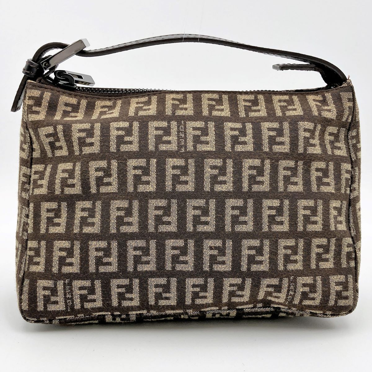 美品 FENDI フェンディ ズッキーノ ポーチ ハンドバッグ ミニバッグ 