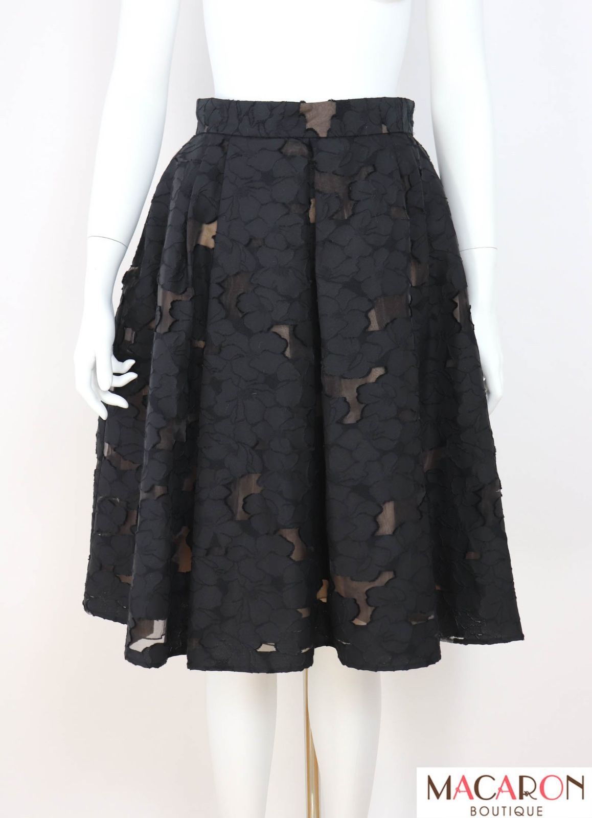 FOXEY(フォクシー） 花柄オーガンジースカート 37056 38 黒 - メルカリ 