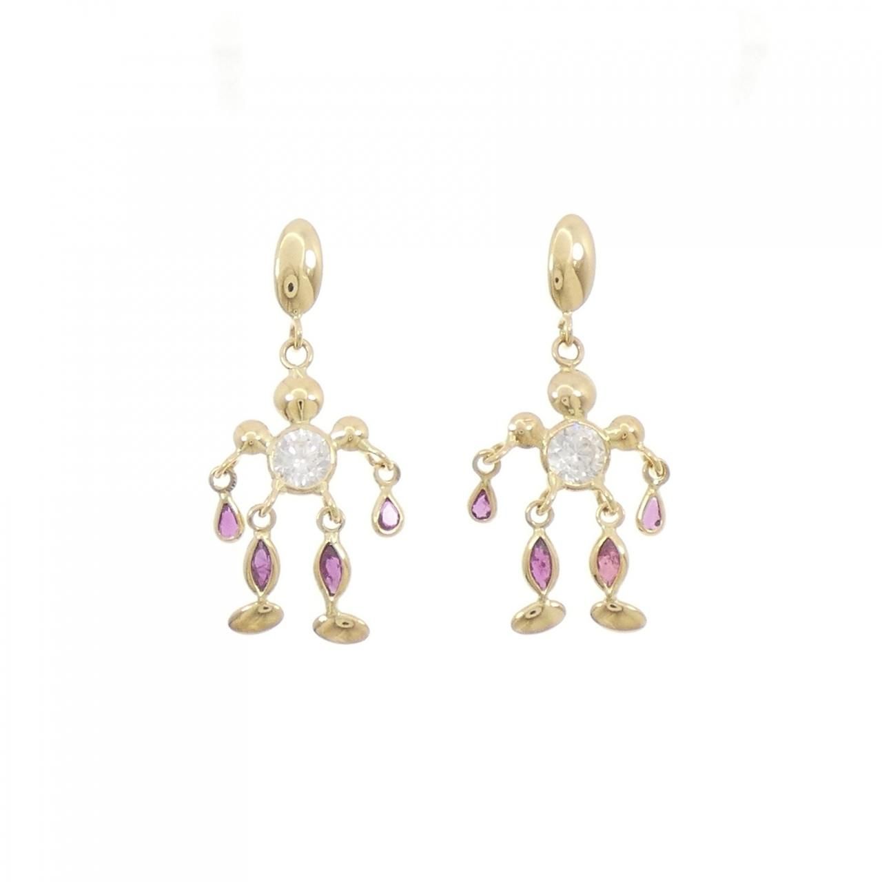 K18YG ルビー ピアス 