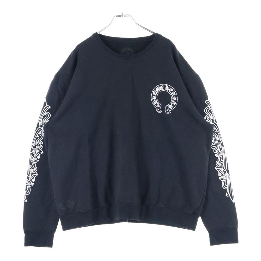 Chrome Hearts クロムハーツ ホースシュー スウェット ブラック L CHROME HEARTS クロムハーツ HORSE SHOE CREW NECK SWEAT アーム