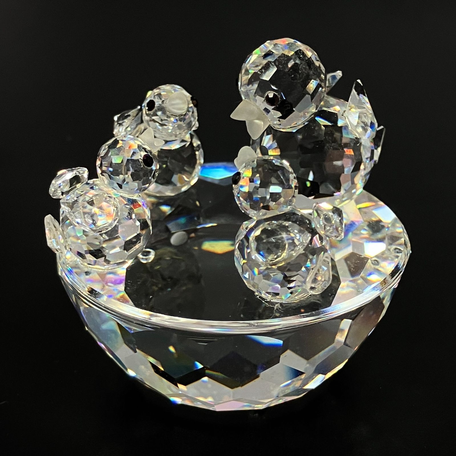 SWAROVSKI スワロフスキー鳥の巣親子置物オブジェ箱付きD-5557 SWAROVSKI スワロフスキー 鳥の巣 親子 置物 オブジェ 箱付き D-5557