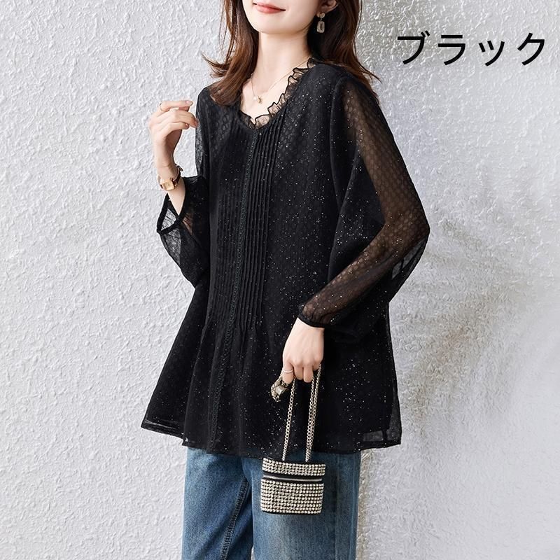 ブラウス レディース 春服 春夏 プルオーバー フォーマルシャツ