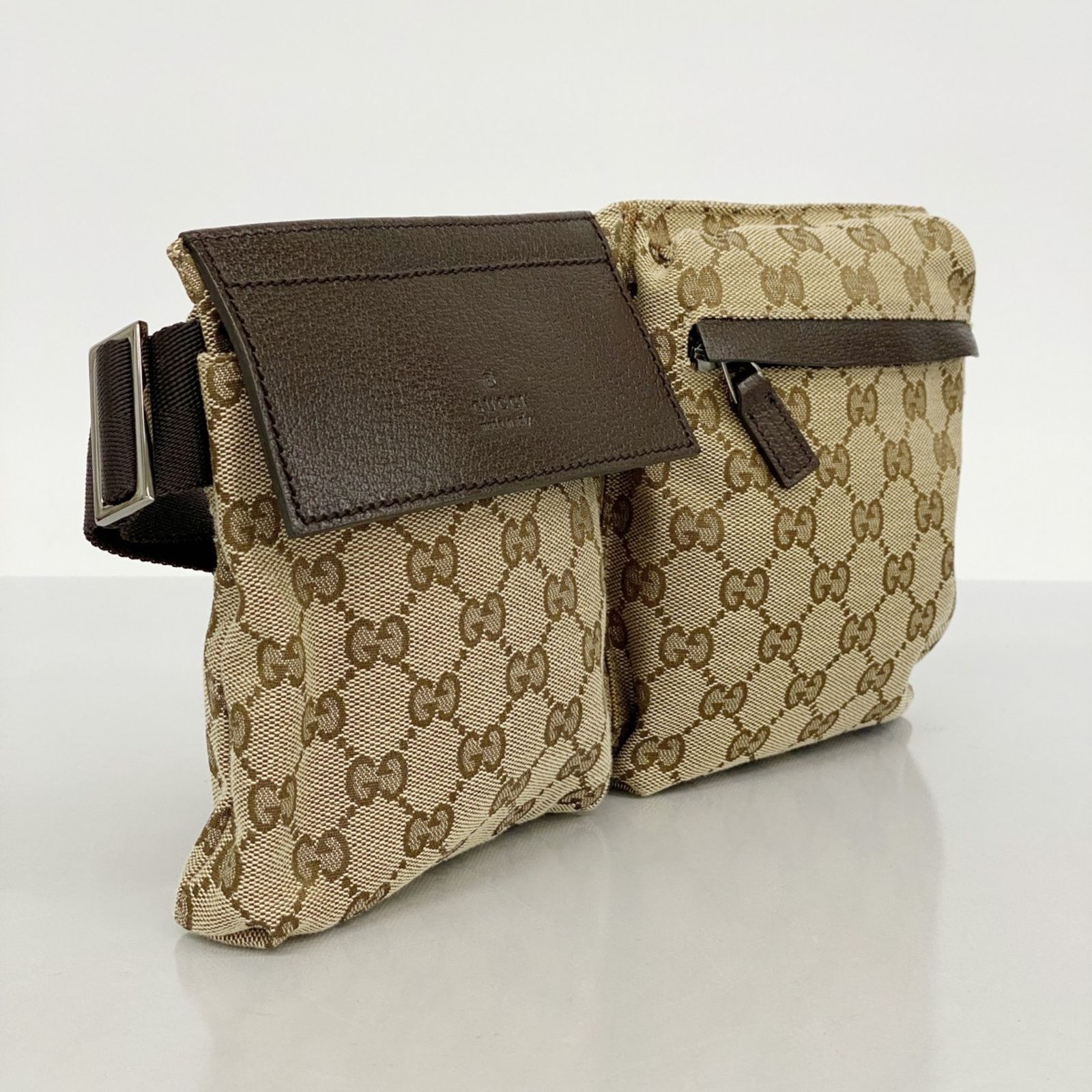 グッチ Gucci グッチ ウエストバッグ GGキャンバス 28566 キャンバス ベージュ ブラウン メンズ レディース