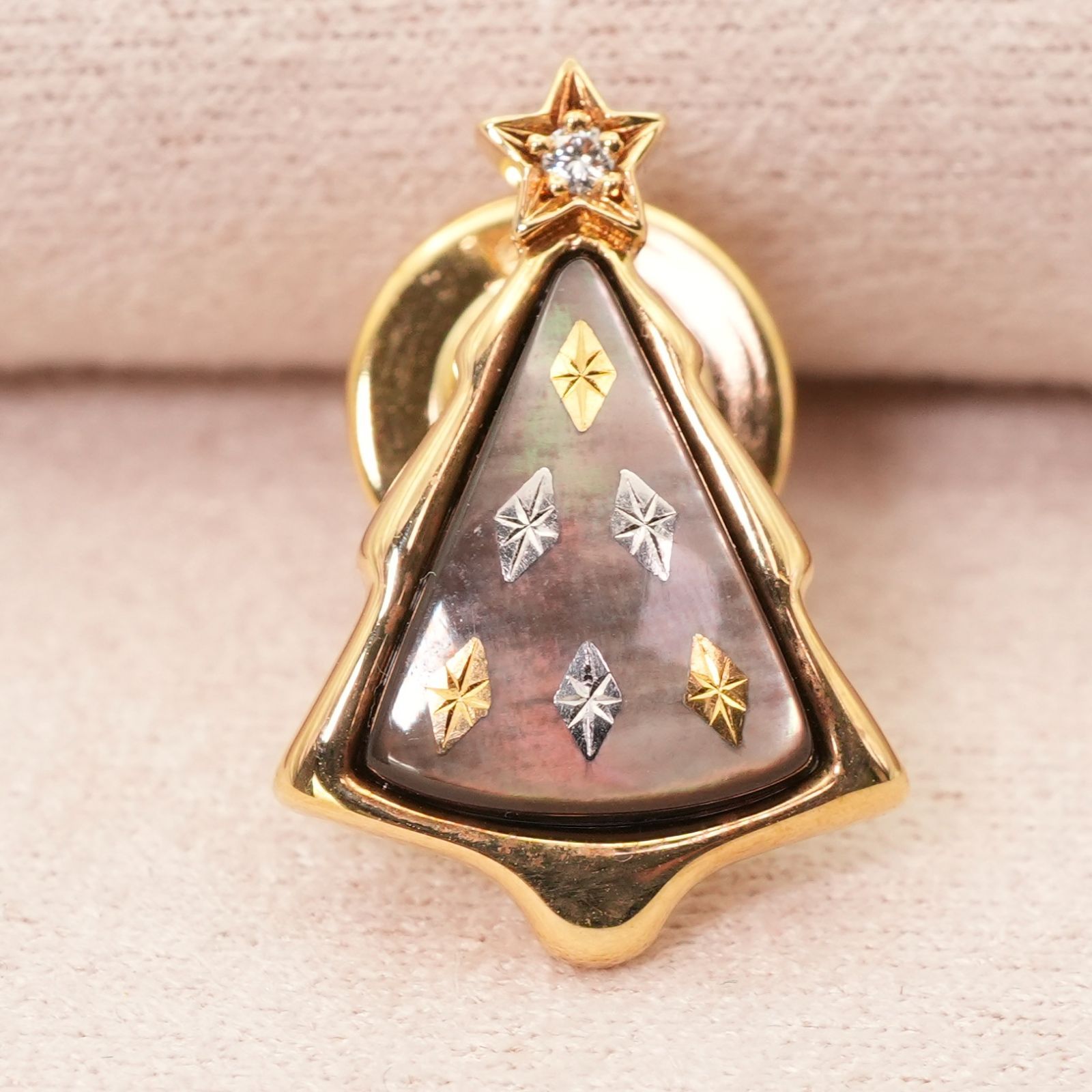 K18 ブローチ 希少 ミキモト ピクウェ ブローチ モチーフ K18 ダイヤ/24-4954S