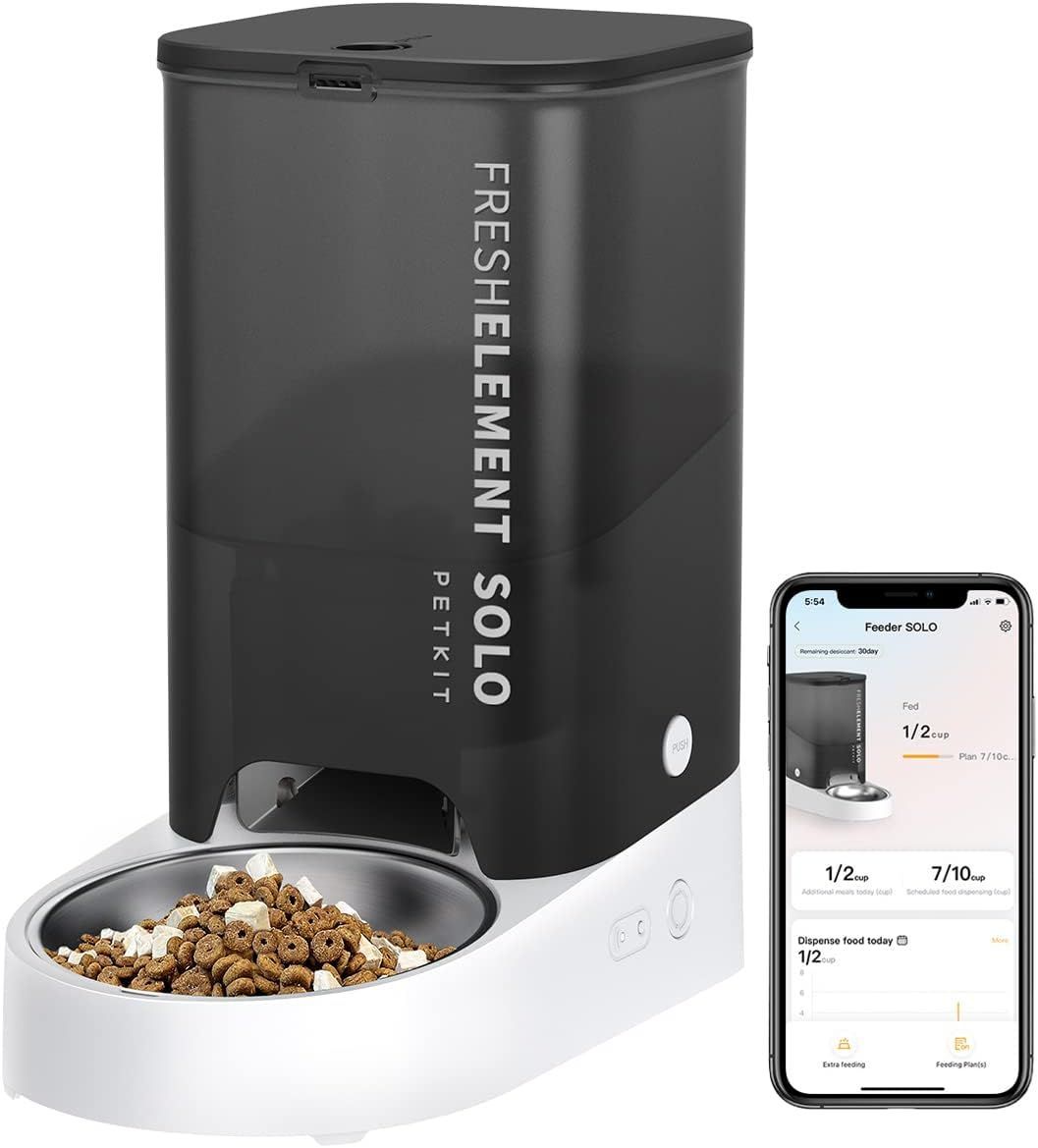 品 PETKIT Fresh Element SOLO Smart Pet Feeder 自動給餌器 ブラック 猫 小型犬 お留守番 3L