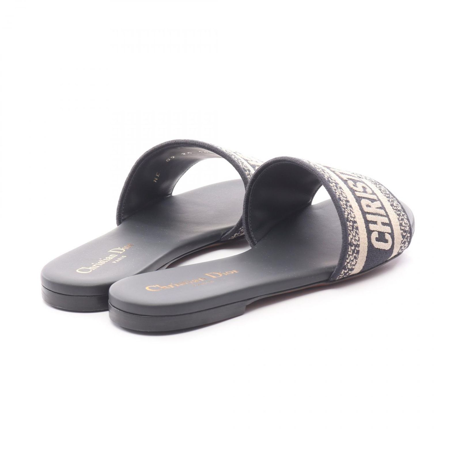 ディオール Dior サンダル Dway KCQ166ERC56B38.5 ブラック系 キャンバス サンダル レディース