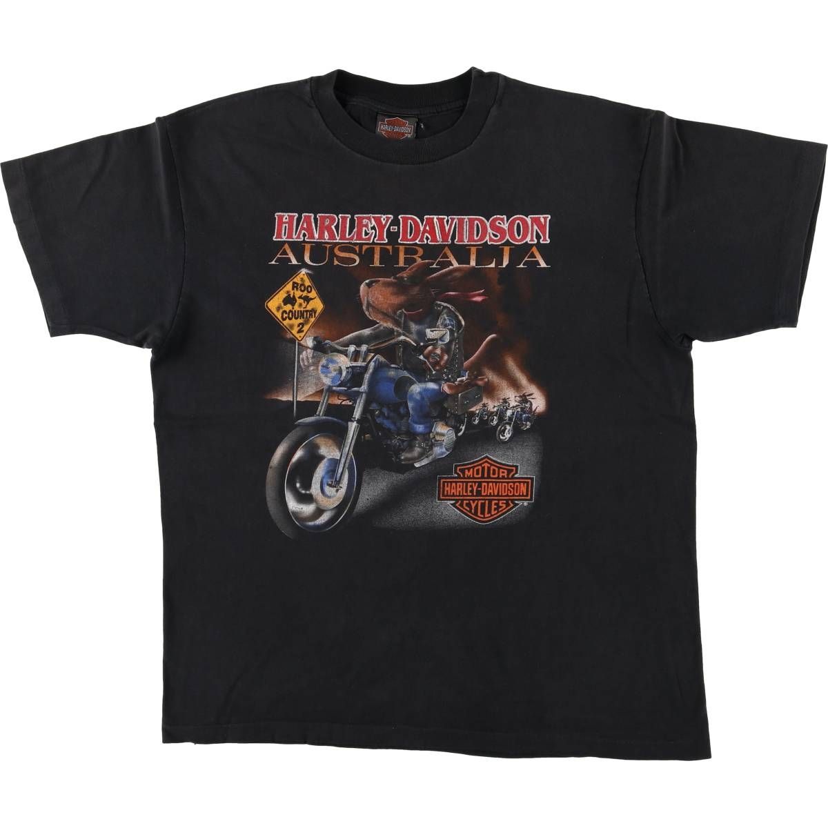 古着 00年代 ハーレーダビッドソン Harley-Davidson 犬柄 モーターサイクル バイクTシャツ オーストラリア製 メンズM相当|eaa565433