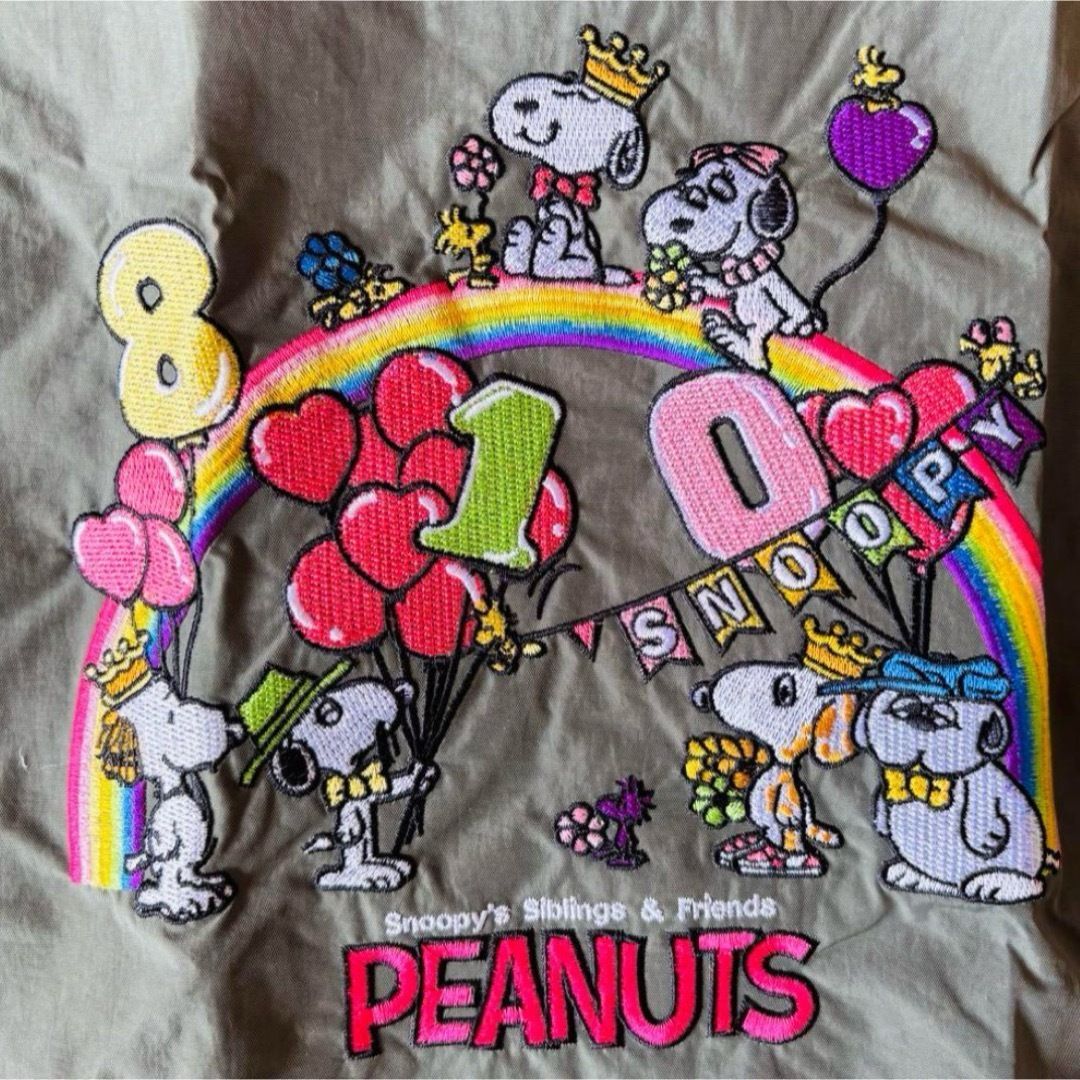 新品 未使用 PEANUTS スヌーピー 刺繍エコバッグ グレー Mサイズ