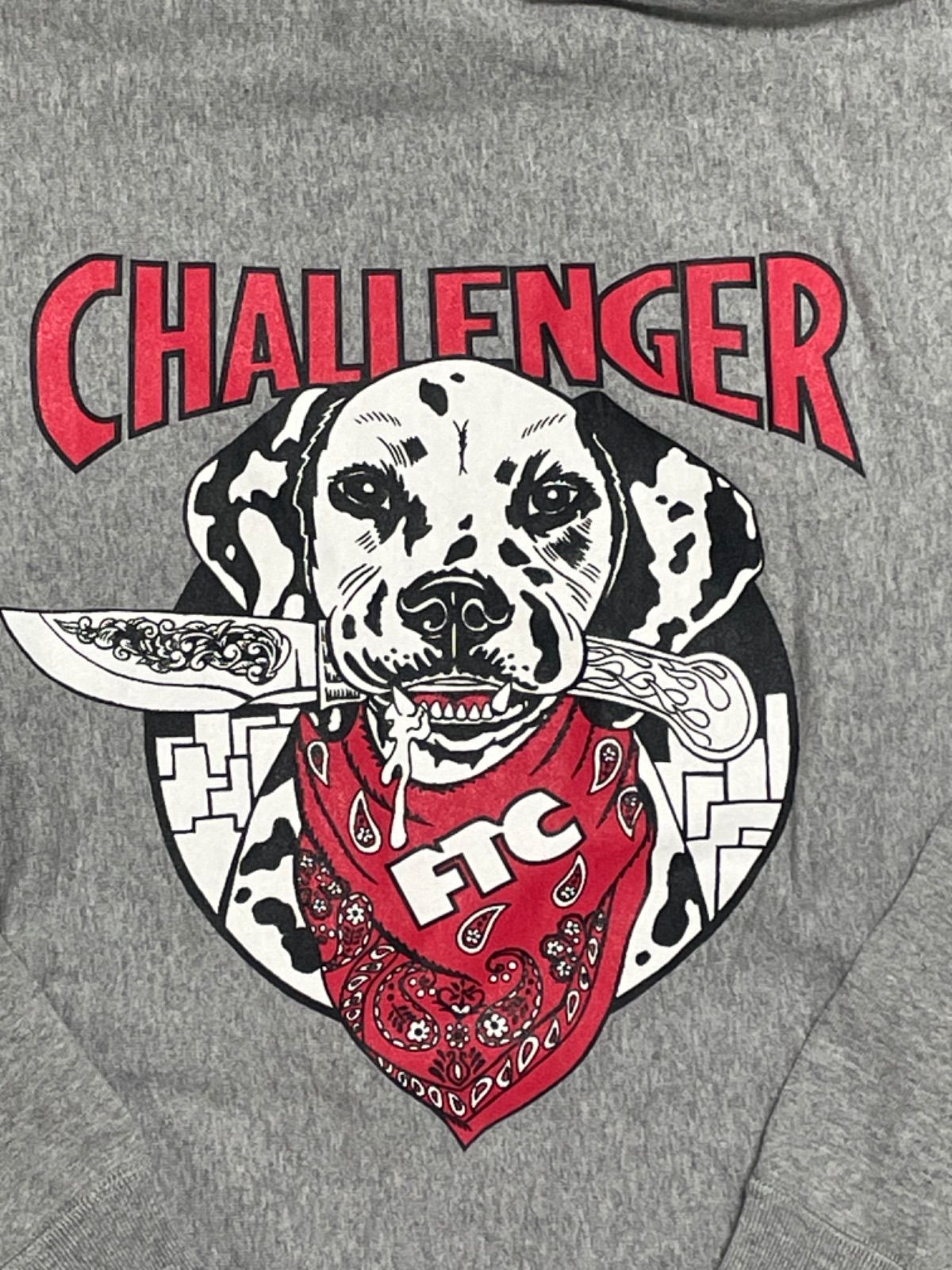 CHALLENGER× FTC コラボ　チャレンジャー　パーカー　スウェット　グレー M バイカー 野村周平