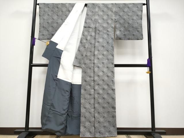 平和屋本店□極上 絞りの開祖 竹田庄九郎 小紋 吉祥文 黒地 逸品