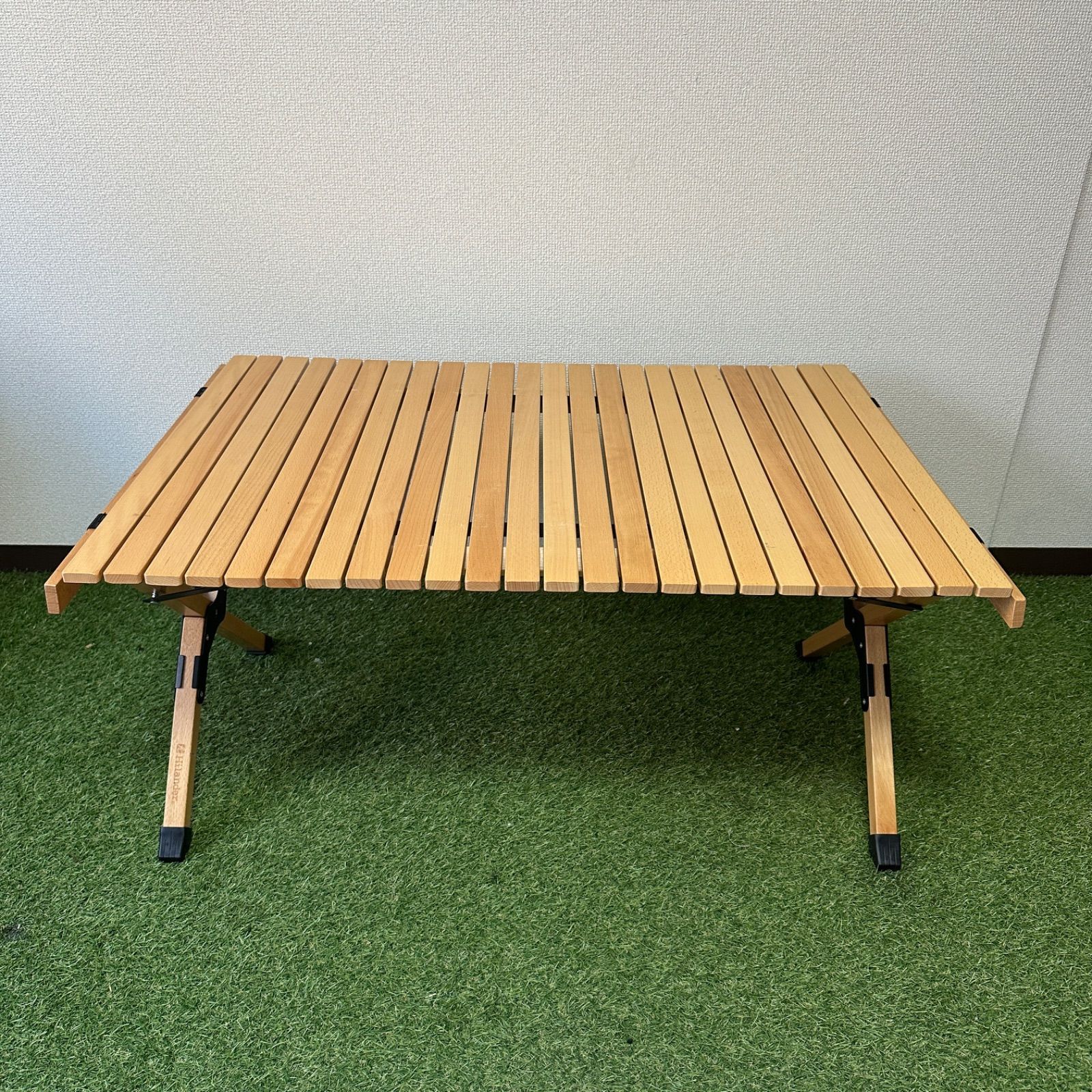 ☆美品☆】Hilander ハイランダー ウッドロールトップテーブル 90×60cm 