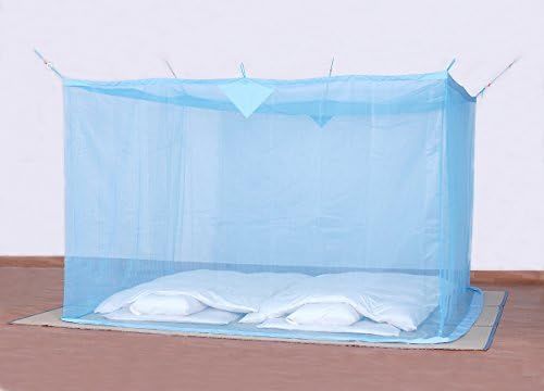 洗えるナイロン無地蚊帳 ブルー 3畳用