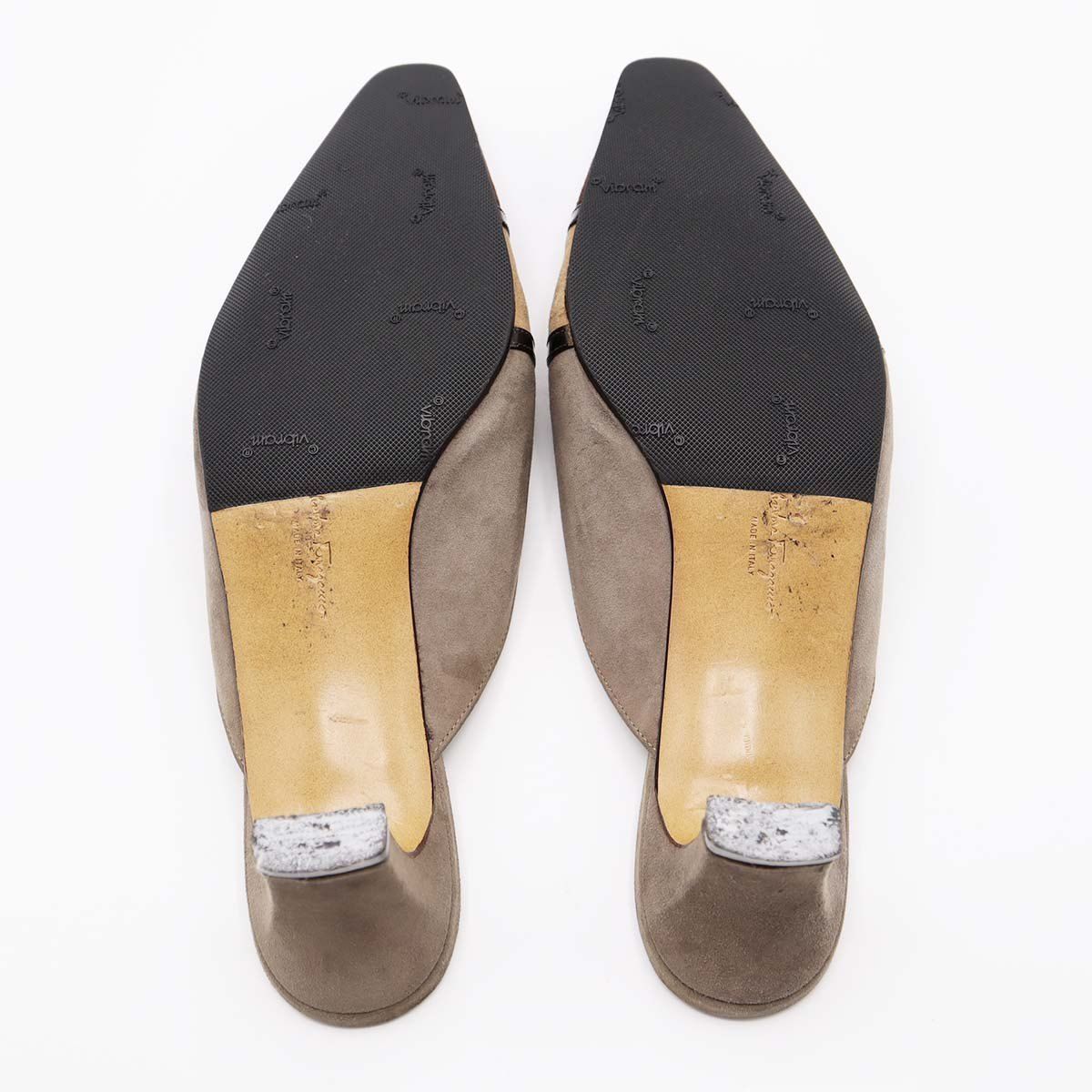 フェラガモ　ミュール(ファブリック) Salvatore Ferragamo フェラガモ ミュール スエード グレー