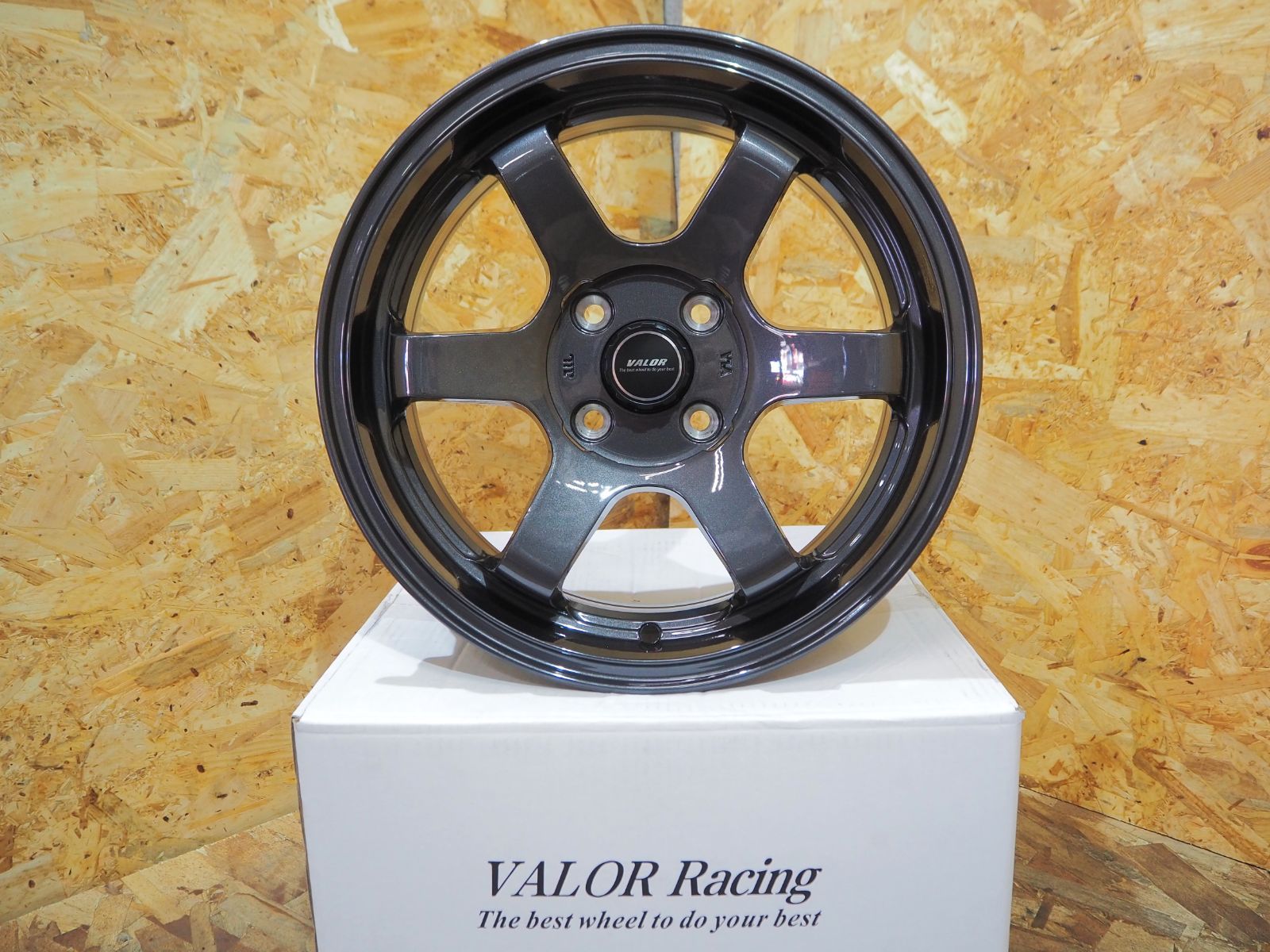 ☆逆ゾリ☆185/60R15 6.5J+38 4H100 人気6本スポーク 深リム軽量 新品