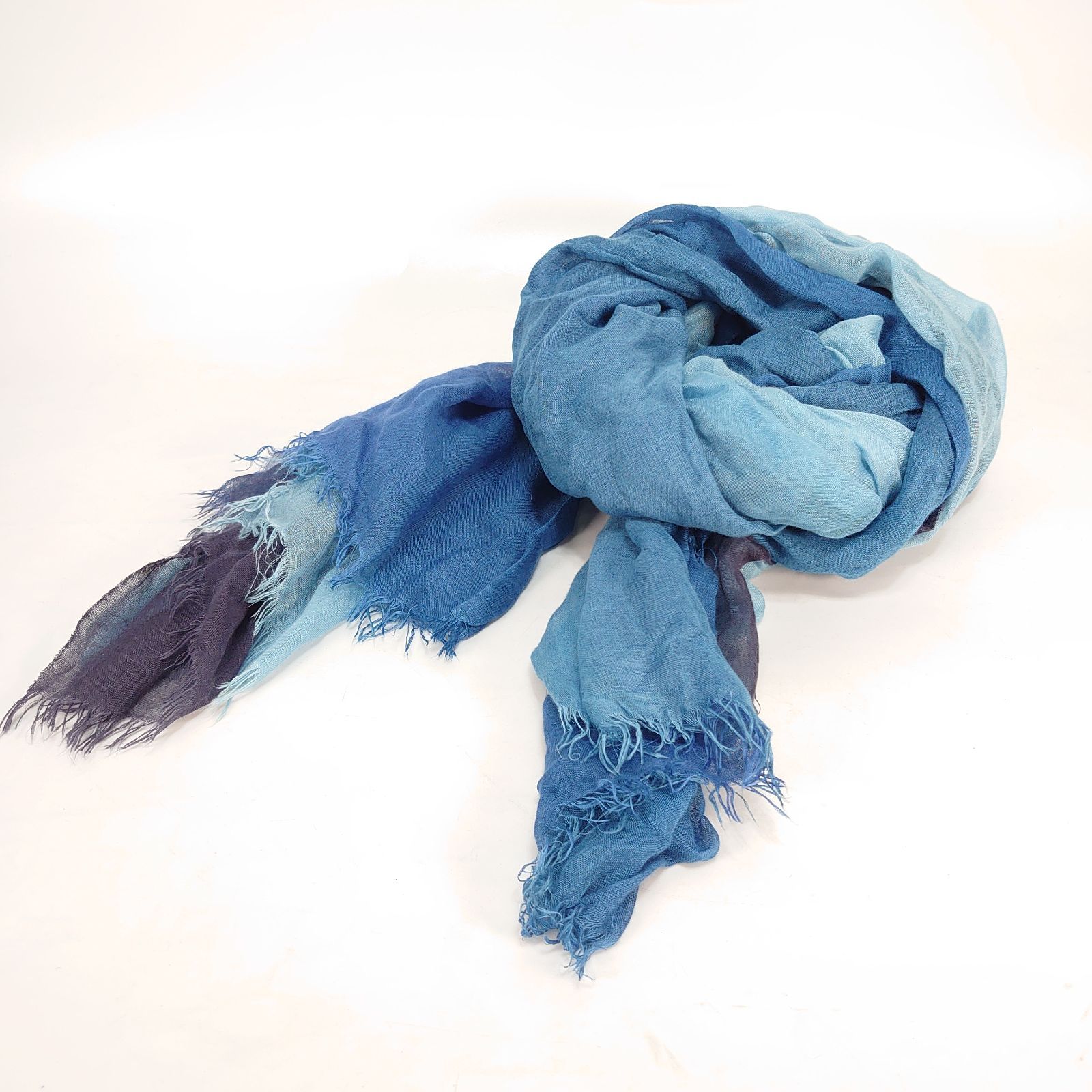 Faliero Sarti モダール カシミヤ 無地 マフラー ストール ネイビー