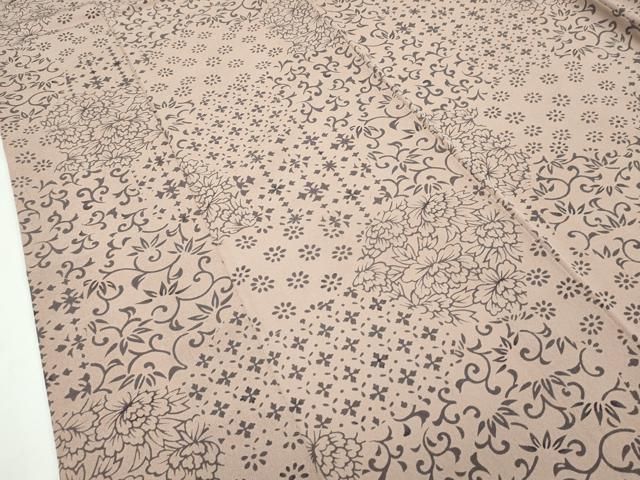 平和屋本店□極上 洗える最高級着物 ＜英＞はなぶさ謹製 小紋 牡丹唐草