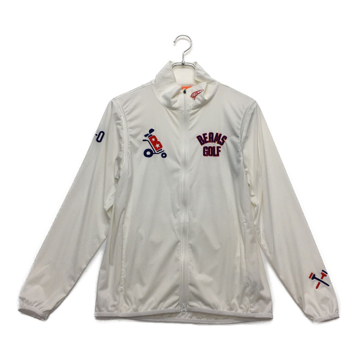 中古 メンズ ビームスゴルフ BEAMSGOLF ブルゾン M 白 ホワイト 長袖ダブルジップアウター 2WAY
