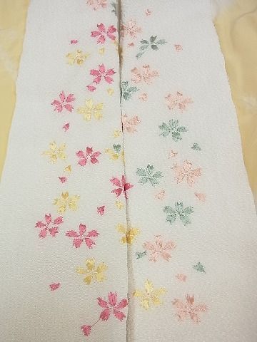 平和屋1□極上 長襦袢 袷 枝梅地紋 絞り 半衿刺繍 逸品3s3555 | www