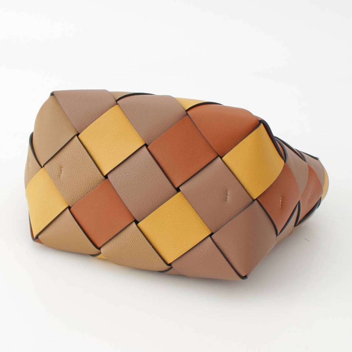 ロエベ ウーブン 2wayハンドバッグ レザー マルチカラー 101.88.K05 ブラウン