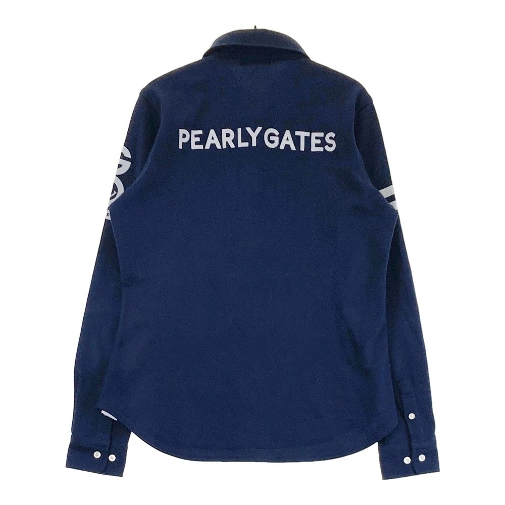 サイズ 0 PEARLY GATES パーリーゲイツ 30周年 長袖ポロシャツ ボタンダウン ニコちゃん ネイビー系 240101525911 ゴルフウェア レディース ストスト