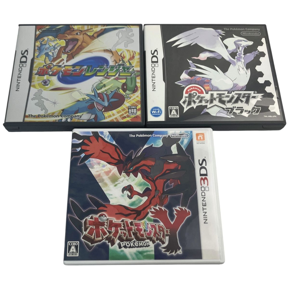 任天堂 DS ポケモンレンジャー ポケットモンスターブラック ポケットモンスターY ゲームソフト 3本セット N9961258