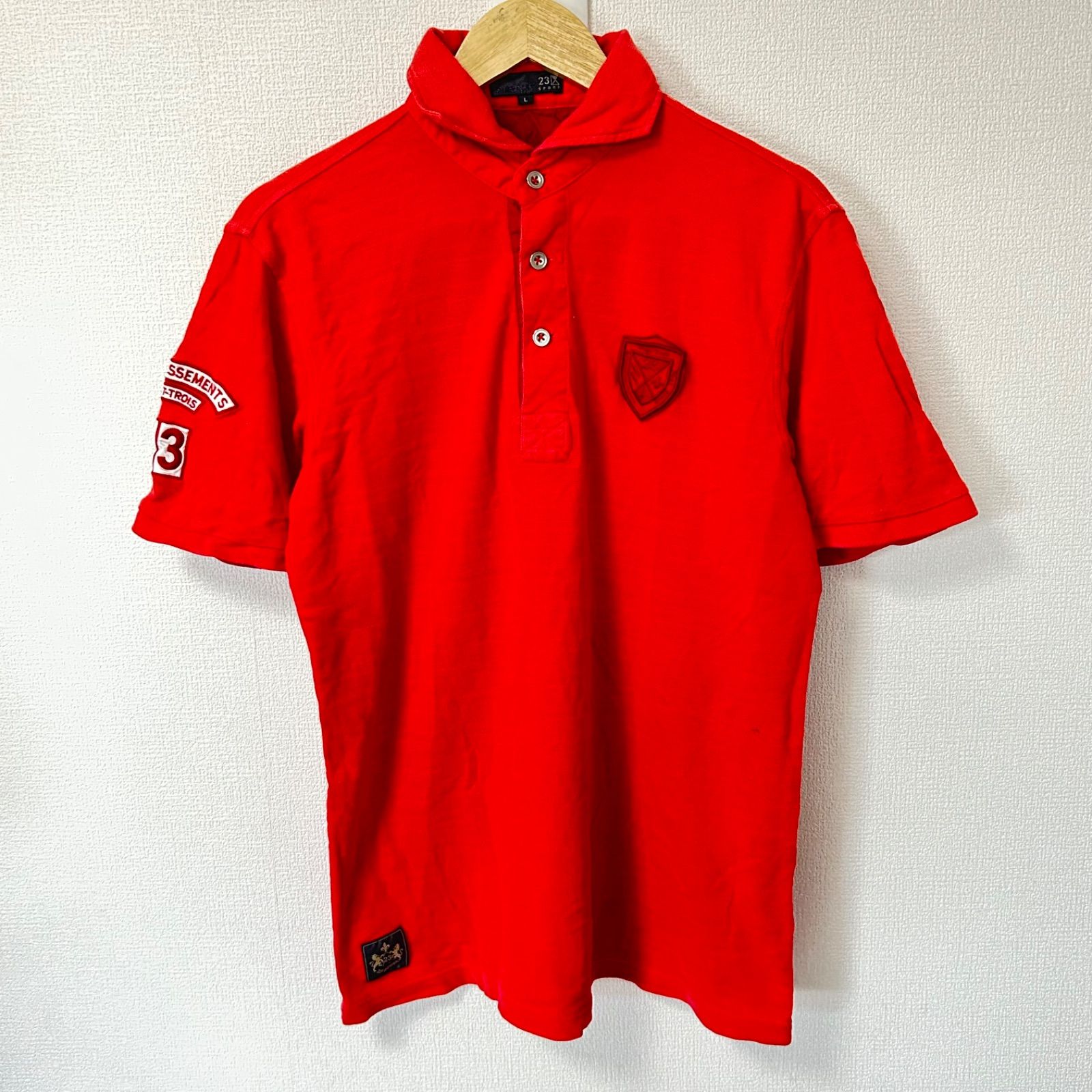 Men's23区スポーツ半袖ポロシャツLサイズ ゴルフウェアー 23区