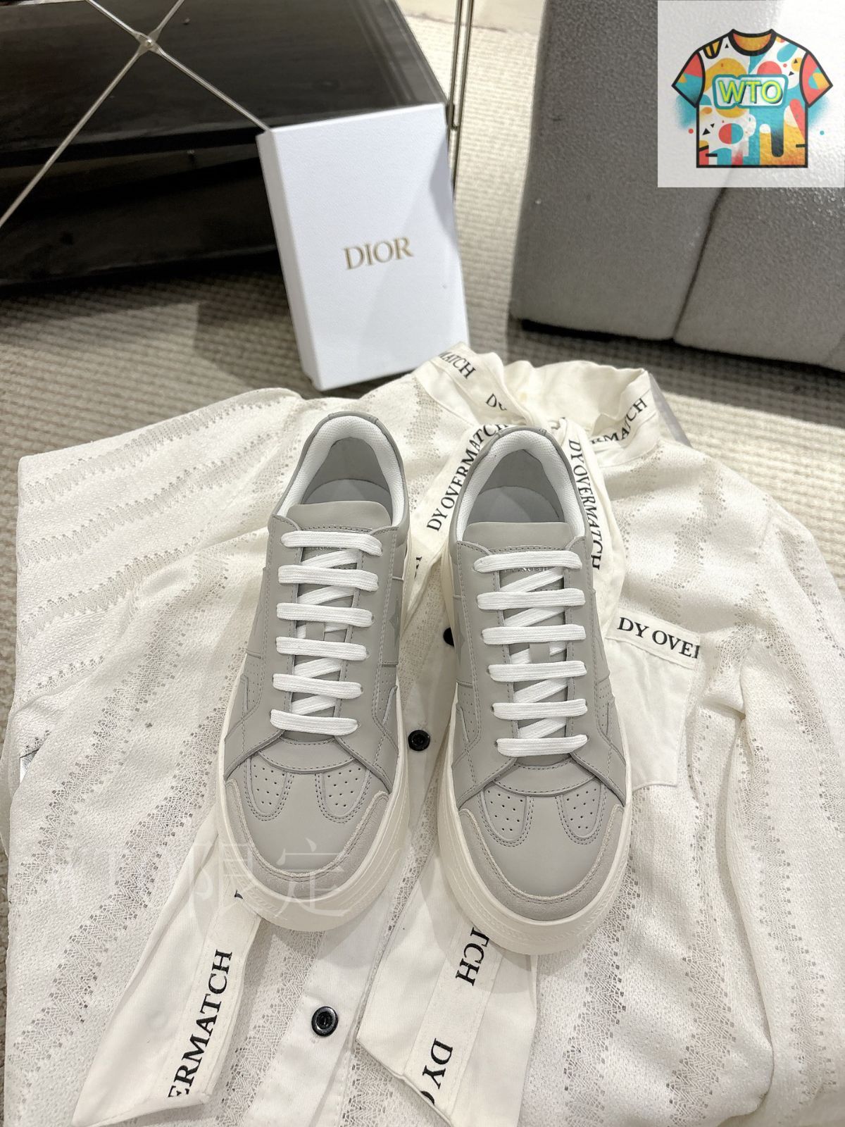 しげ DIOR ホワイトスニーカー レザー しげ DIOR ホワイトスニーカー