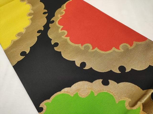 平和屋本店□極上 三風魯・堀江三郎 六通柄 本袋帯 唐織 雪輪重ね文