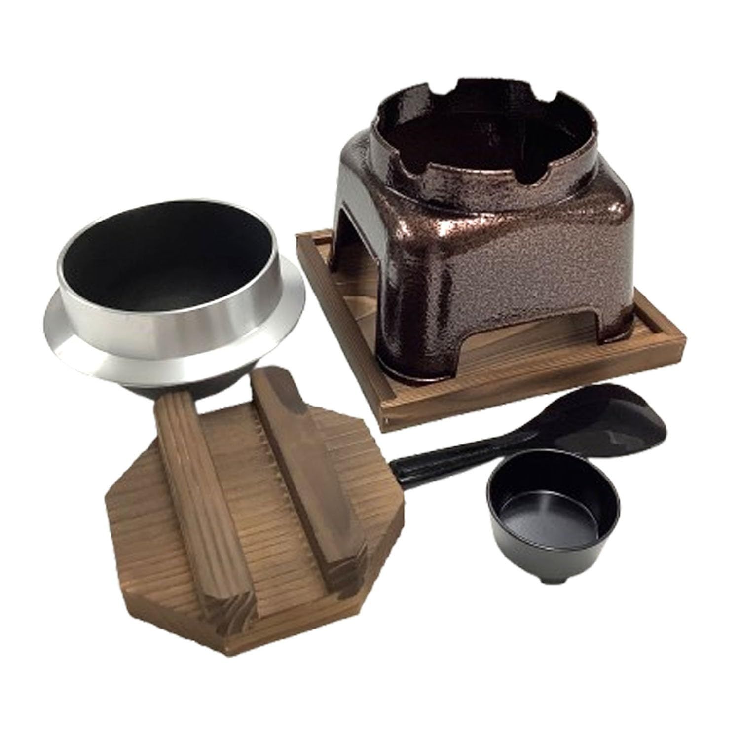 新着商品 遠藤商事 TKG 卓上ご飯鍋 アルミフッ素加工 釜めしセット 1合炊 いぶし銅 くっつきにくく おいしく簡単にお米を炊ける 間口×奥行×高さ mm 195×195×215 固型燃料皿 内径×高さ mm φ55×22 アウトドアにも使える 業務用 A