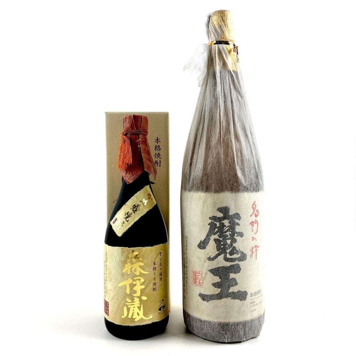 プレミアム焼酎   魔王・森伊蔵   2本セット Amazon.co.jp: 森伊蔵・魔王 芋焼酎 四合瓶 720ml 2本セット