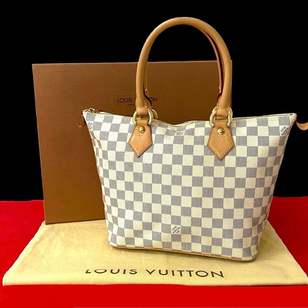 【極美品】 ルイヴィトン ダミエ アズール サレヤPM ハンドバッグ 人気 極美品】 ルイヴィトン ダミエ アズール サレヤPM ハンドバッグ