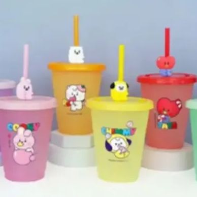 ストロー付きタンブラー カップ コップ BTS BT21 bts bt21 - メルカリ