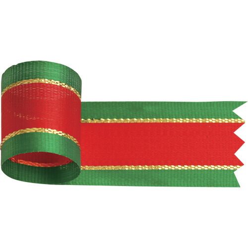まとめ買い ササガワ リボン クリスマス用 赤緑 24mm幅 25m巻 50-7504 ×3セット