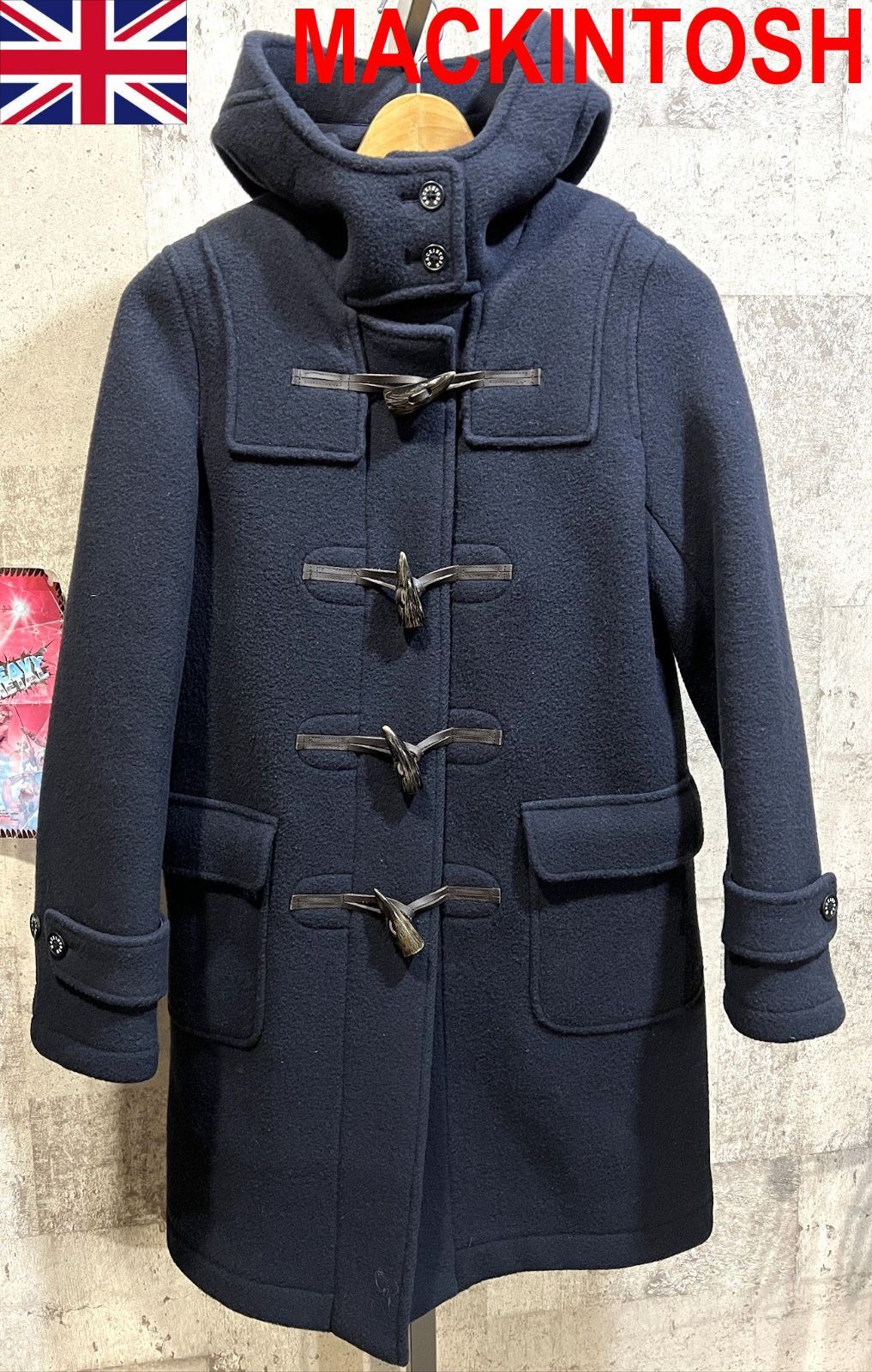 MACKINTOSH ネイビー ダッフルコート レディース スコットランド製 マッキントッシュ 高級 ダッフルコート