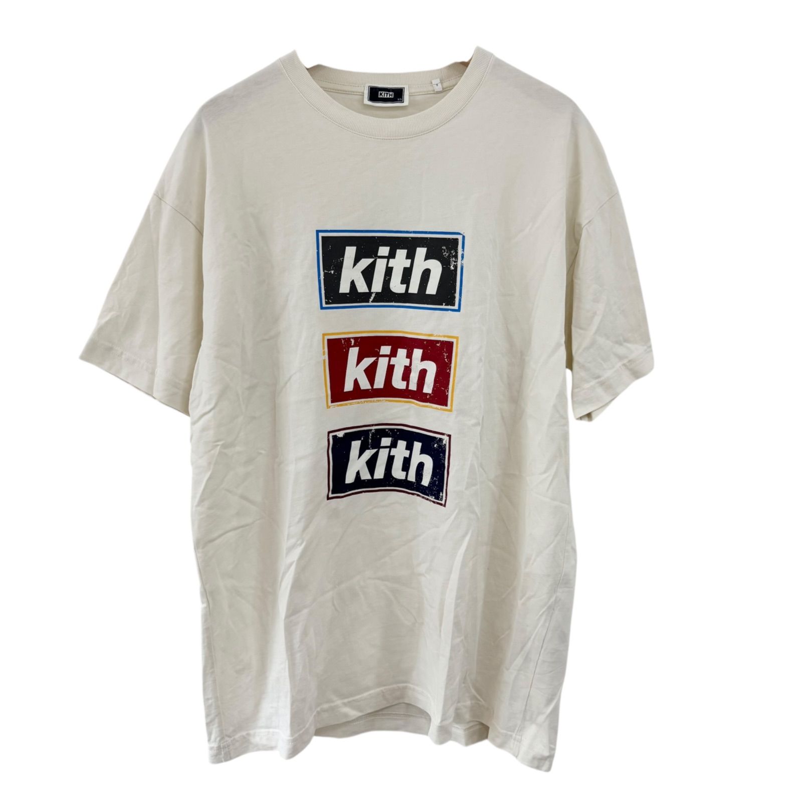 Z1388 KITH キス ヴィンテージロゴT 半袖Tシャツ ホワイト